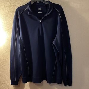 Size LT Quarter Zip Cutter & Buck Black DryTec Pullover